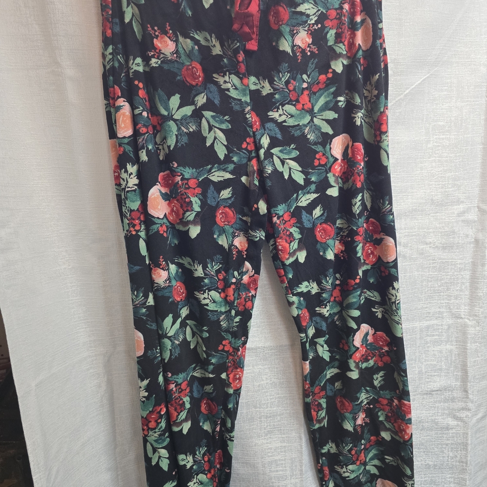 Floral Print Velour PJ pants